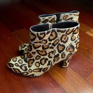 Leopard print booties